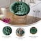 Flash Furniture Gwen 38 Oversize Portable Faux Fur Folding Saucer Moon Chair, Emerald Faux Fur/Soft Gold Frame FV-FMC-025-EMRLD-SGD-GG - alternate 4